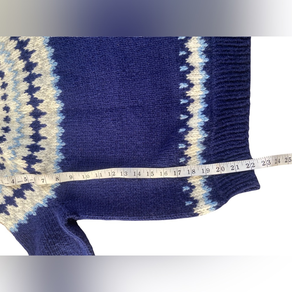 Blue and White Hand Knit Sweater - Picture 3 of 4